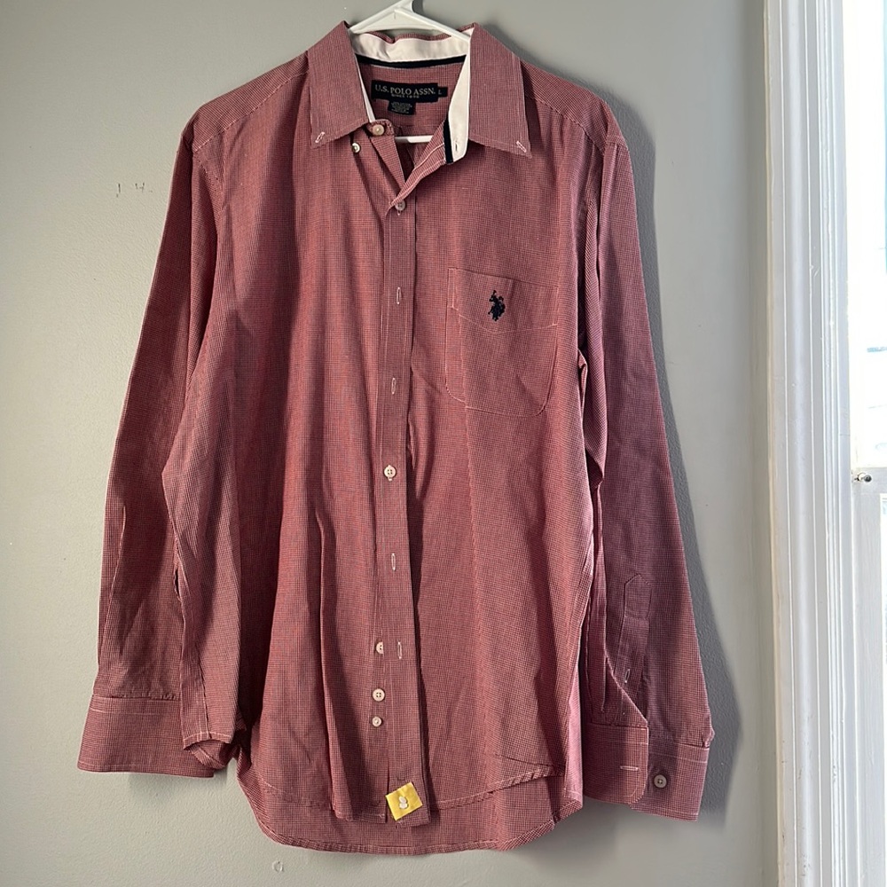 U.S. Polo Assn. Large red plaid button up top